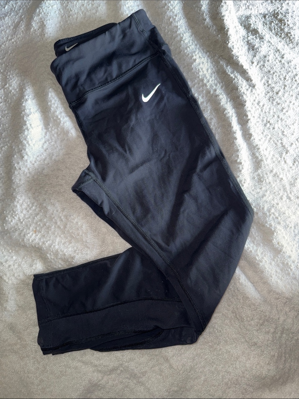 Nike Black Dri-FIT Kids Leggings with White Swoosh